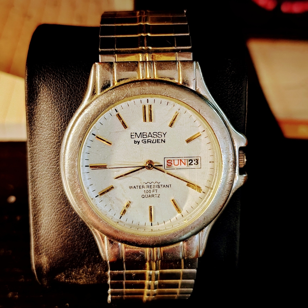 Embassy by Gruen Silver and Gold Watch